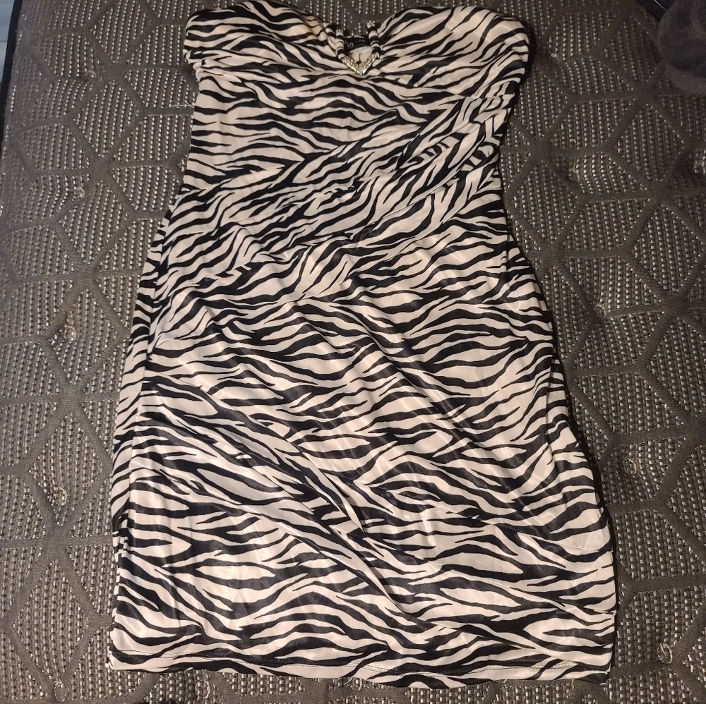 Black and white Strapless dress - Picture 5 of 7